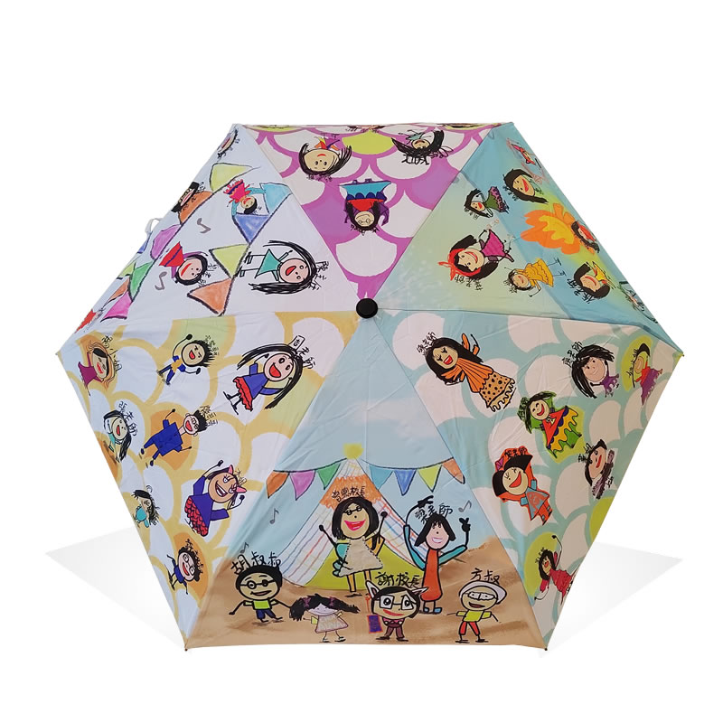 五折疊傘數碼印卡通兒童防曬雨傘